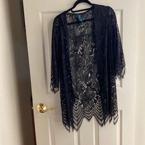 Black lace kimono